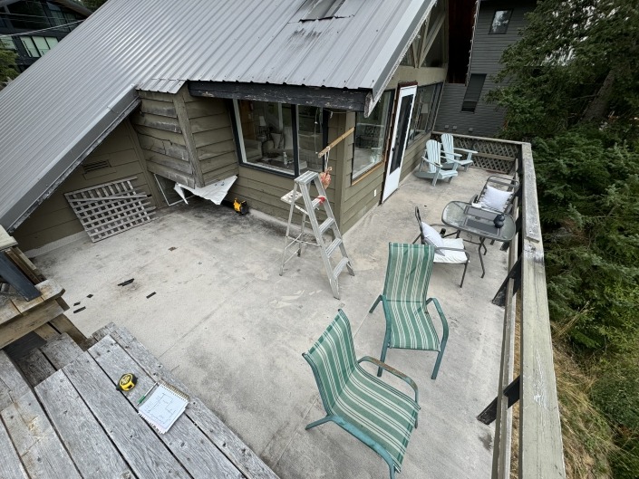 Before Installation - 66 Grey Marble Armor Deck Vinyl Decking in Whistler